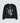 Black Triple Shady heavyweight unisex sweater with three-finger digit back print on a light grey background

